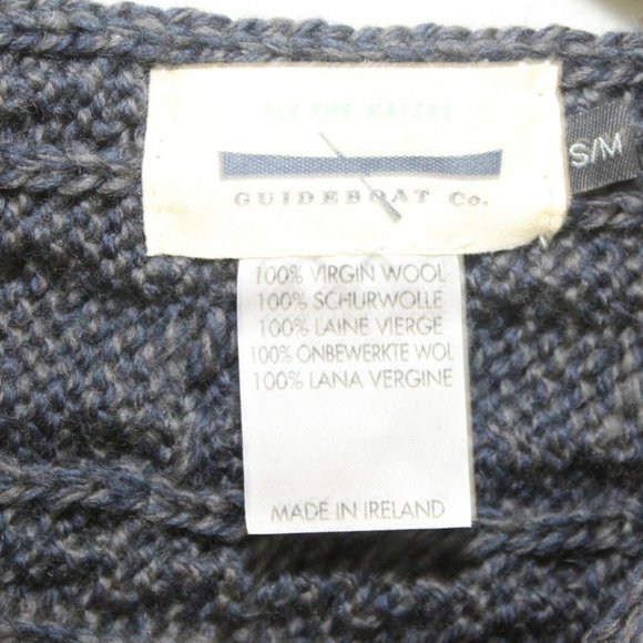 Guideboat Irish Cable Knit Poncho Sweater Virgin Wool Women's Size S/M H11612 - Picture 5 of 12